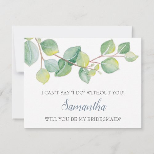 BRIDESMAID PROPOSAL card Greenery Eucalyptus Invitation