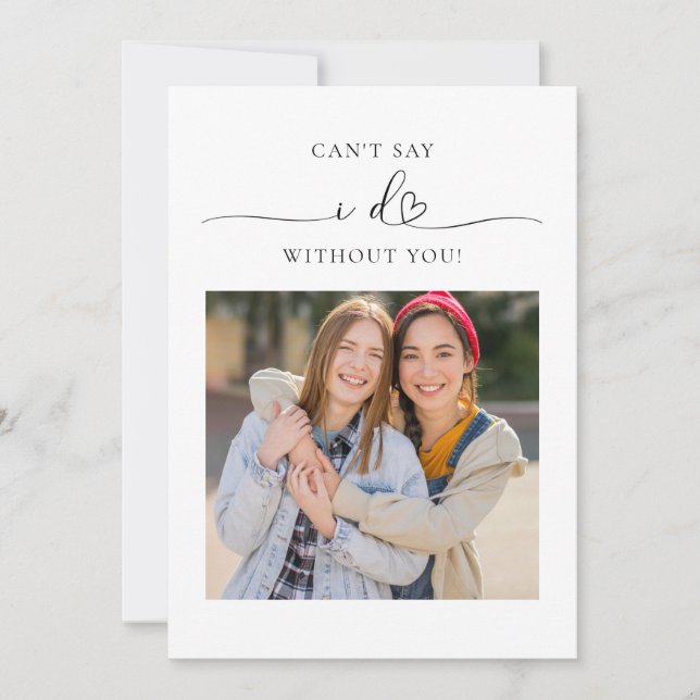 Bridesmaid Proposal Card Modern Minimalist Simple (Front)