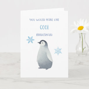 Bridesmaid Proposal Card Penguin
