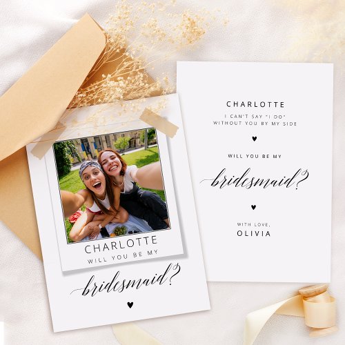 Bridesmaid Proposal Card Rustic Photo