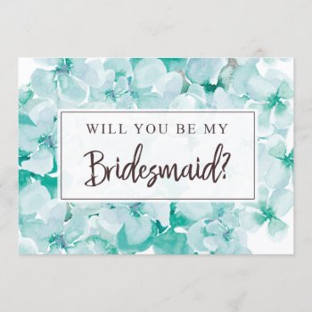 Bridesmaid Proposal Card | Teal by Celebration_Shoppe at Zazzle