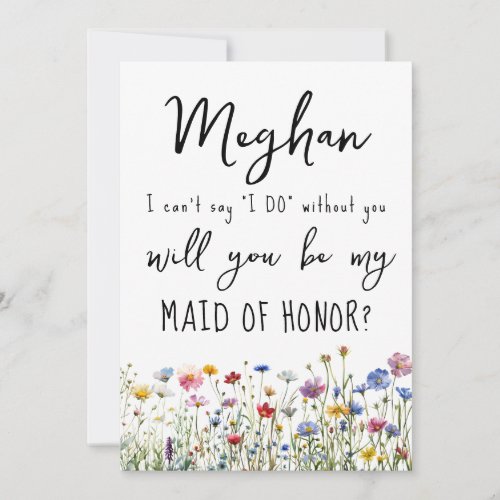 Bridesmaid proposal card Wildflowers