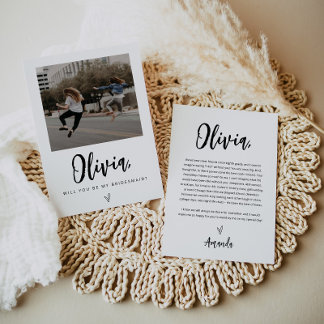 Bridesmaid Proposal Card with Photo