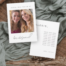 Bridesmaid Proposal Card with Photo