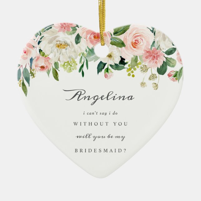 Bridesmaid Proposal Ceramic Keepsake Ornament (Front)