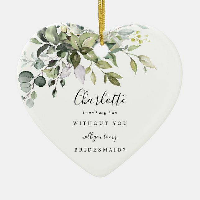 Bridesmaid Proposal Ceramic Keepsake Ornament (Front)