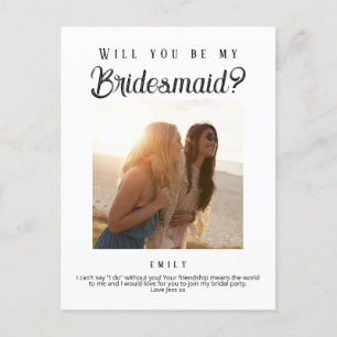 Bridesmaid proposal, Custom Newspaper Postcard