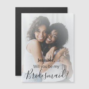 bridesmaid proposal faded photo stylish magnet