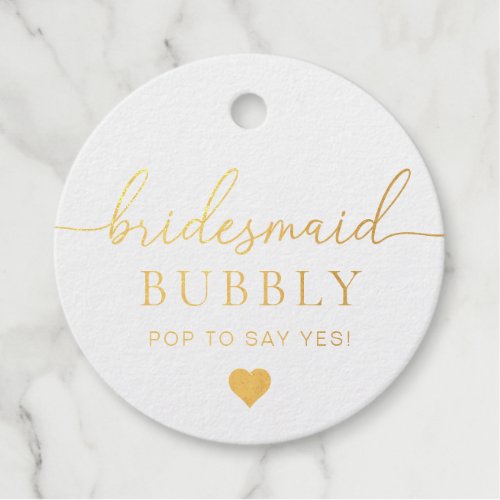 Bridesmaid Proposal Foil Favor Tag