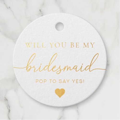 Bridesmaid Proposal Foil Favor Tag