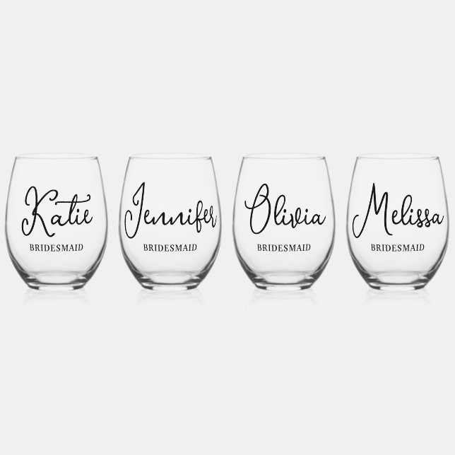 Bridesmaid Proposal Gift Custom Wine Glass (Front)