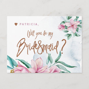 Bridesmaid proposal glam will you be my bridesmaid postcard