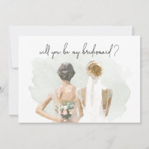 Bridesmaid Proposal Green Watercolor
