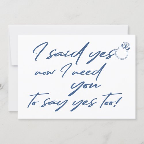 Bridesmaid proposal I said yes modern typography Invitation