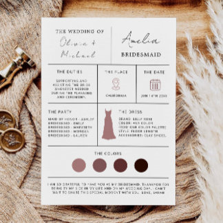 Bridesmaid Proposal & Maid of Honor Card