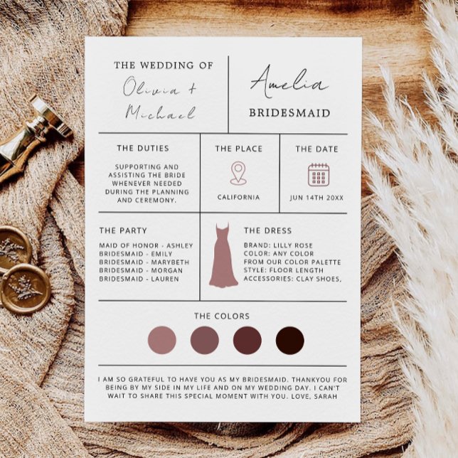 Bridesmaid Proposal & Maid of Honor Card (Bridesmaid Proposal & Maid of Honor Card)