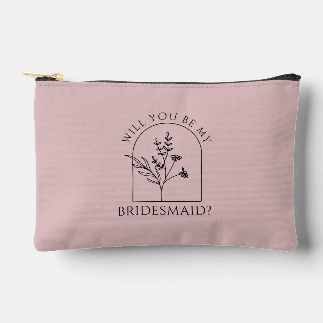 Bridesmaid Proposal Maid of honor Makeup Bag (Front)