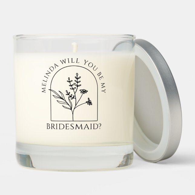 Bridesmaid Proposal Maid of honor Scented Candle (Lid)