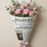 Bridesmaid Proposal Newspaper Flower Wrap Photo Wrapping Paper<br><div class="desc">Introducing our unique Will You Be My Bridesmaid Newspaper Flower Wrap! Inspired by classic newspapers, this one-of-a-kind proposal features elegant typography and a vintage layout, adding a nostalgic touch to your bridesmaid request. Wrap your flowers in this beautifully designed paper and customize it with a special photo to make your...</div>