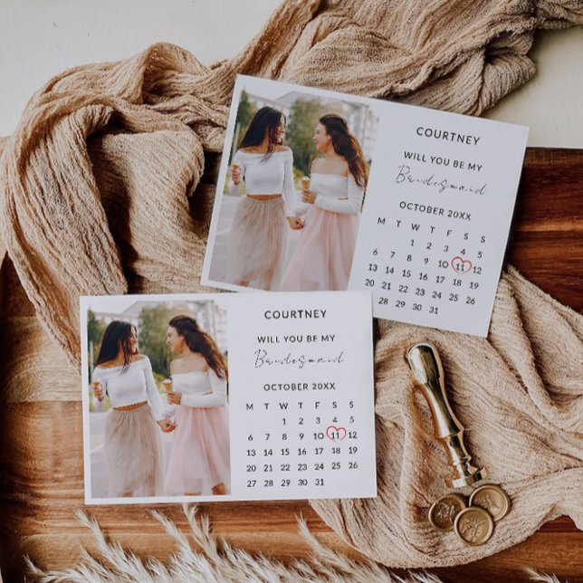 Bridesmaid Proposal Photo Calendar Template (Bridesmaid Proposal Photo Calendar Template)