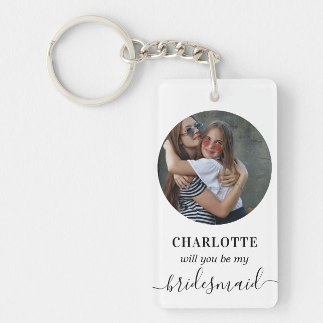 Bridesmaid proposal photo keychain (Front)