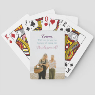 Bridesmaid Proposal Photo Personalized Poker Cards