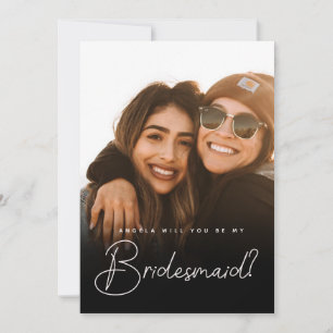 Bridesmaid proposal photo script Flat Card