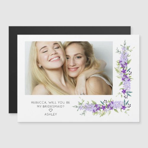 Bridesmaid Proposal Purple Shades Flowers Photo