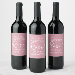Bridesmaid Proposal Rose' Wine Label