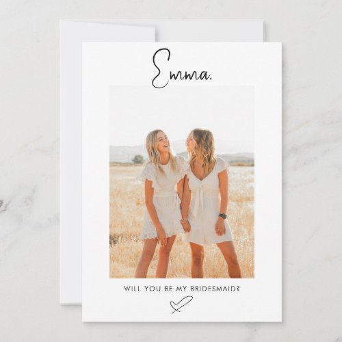 Bridesmaid Proposal Script Signature Photo Invitation