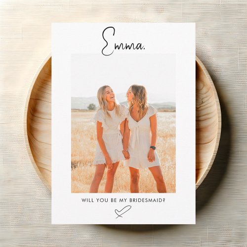 Bridesmaid Proposal Script Signature Photo Invitation