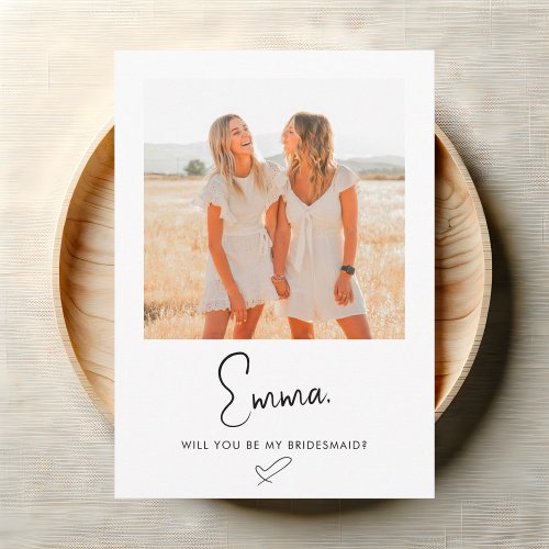 Bridesmaid Proposal Script Signature Photo Invitation