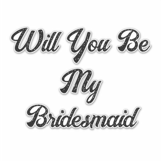 Bridesmaid Proposal Simple Classy Elegant Wedding Sticker (Front)