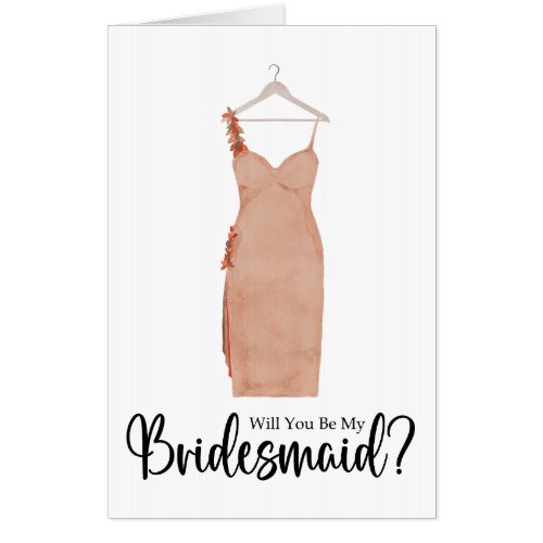 Bridesmaid Proposal Watercolor Dress Card