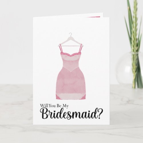 Bridesmaid Proposal Watercolor Dress Invitation