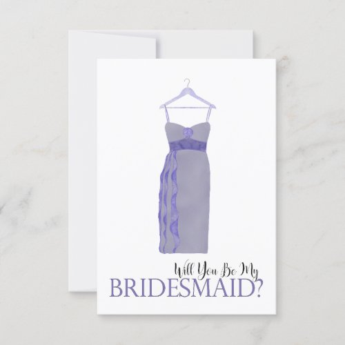 Bridesmaid Proposal Watercolor Dress Invitation