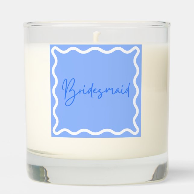 Bridesmaid Proposal Wavy Modern  Scented Candle (Front)