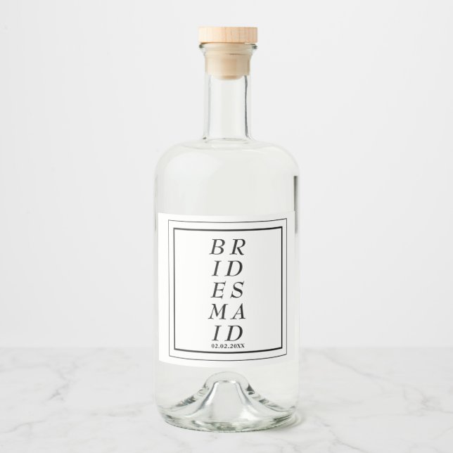 Bridesmaid Proposal Wedding Party Favors - Liquor Bottle Label (Front)