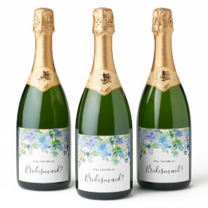Bridesmaid Proposal Will You Be My Bridesmaid  Cha Sparkling Wine Label