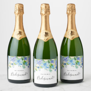Bridesmaid Proposal Will You Be My Bridesmaid  Cha Sparkling Wine Label