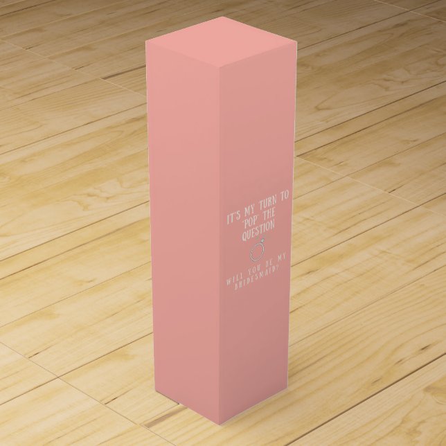 Bridesmaid Proposal | Wine Gift Basket | Pink Box (Front)