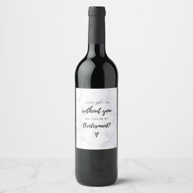 Bridesmaid Proposal Wine Label (Front)