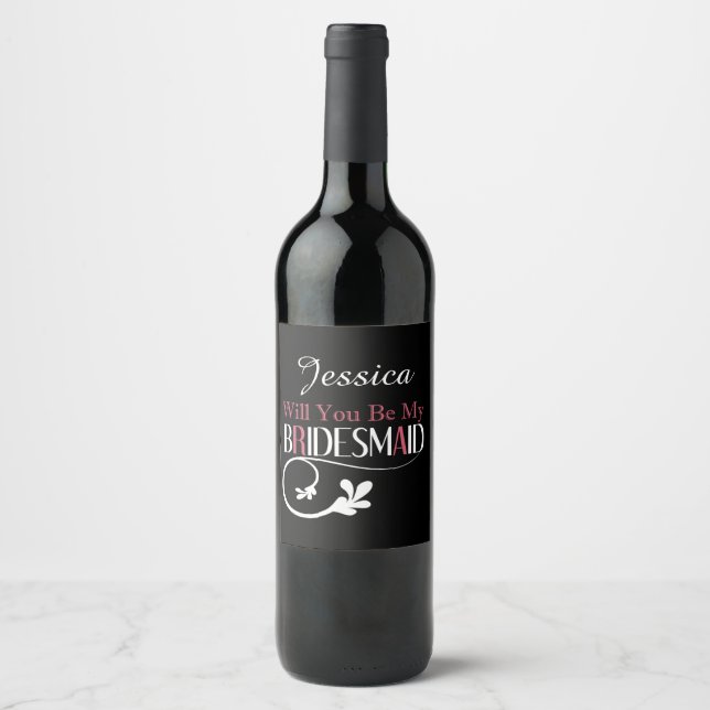 Bridesmaid Proposal Wine Label Customize (Front)
