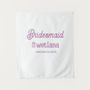 bridesmaid purple pink name date maid of honor bac tapestry