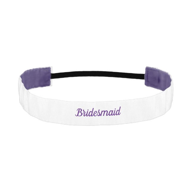 Bridesmaid Purple White Elegant Cute Wedding Favor Athletic Headband (Front)