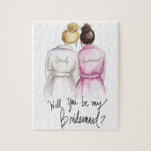 Bridesmaid? Puzzle Blonde Bun Bride Dk Br Bun Maid