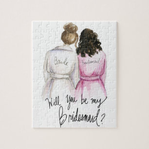 Bridesmaid? Puzzle Br Bun Bride Dk Br Curls Bm