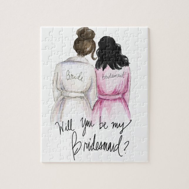 Bridesmaid? Puzzle Dark Br Bun Bride Bk Waves Bm (Vertical)