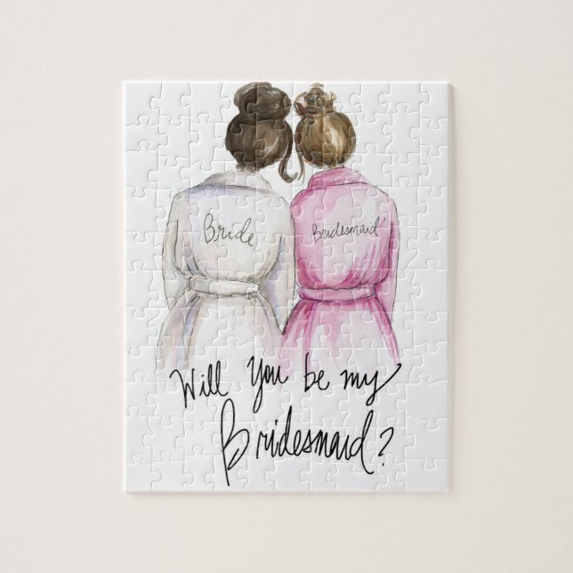 Bridesmaid? Puzzle Dark Br Bun Bride Br Bun Bm (Vertical)