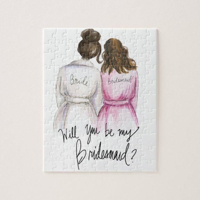Bridesmaid? Puzzle Dark Br Bun Bride Br Waves Bm (Vertical)